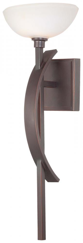 One Light Bronze Bathroom Sconce