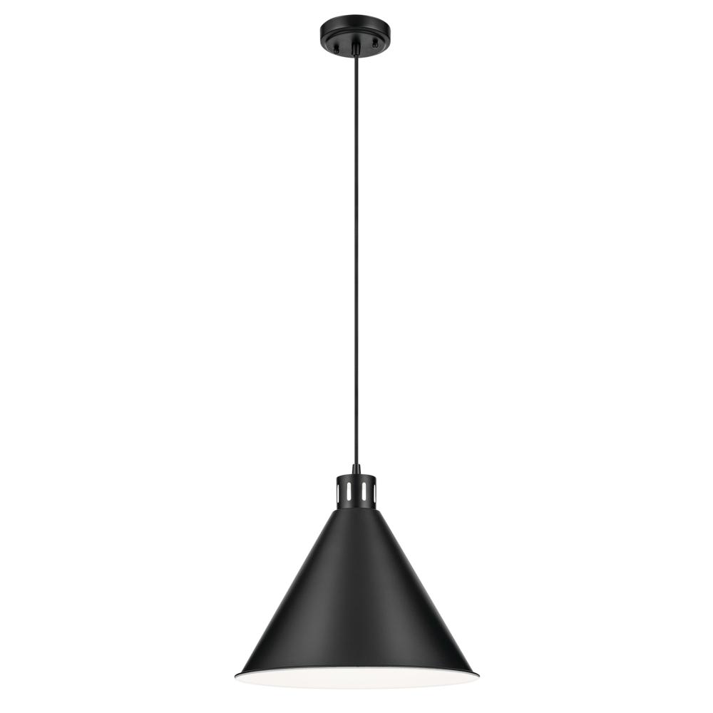 Zailey 14.25" 1-Light Cone Pendant in Black