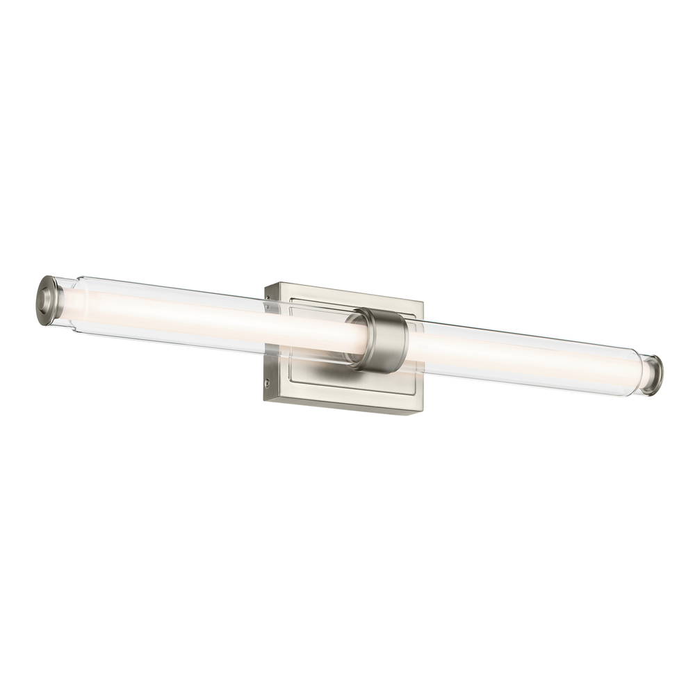 Laurene 31" Linear Bath Bar Large LED with Clear Glass in Brushed Nickel