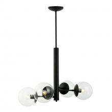 Varaluz 373C04BL - Mid-Century 4-Lt Chandelier - Black