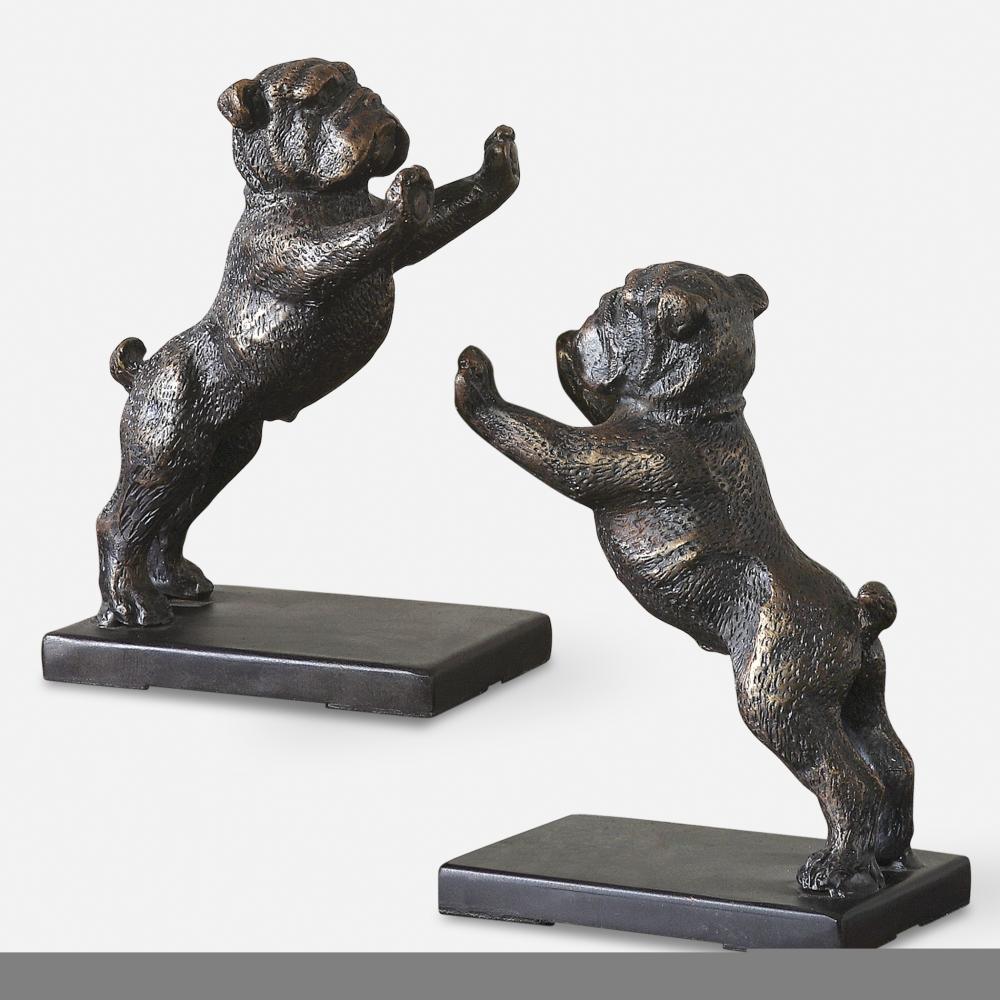 Bulldogs Cast Iron Bookends, Set/2