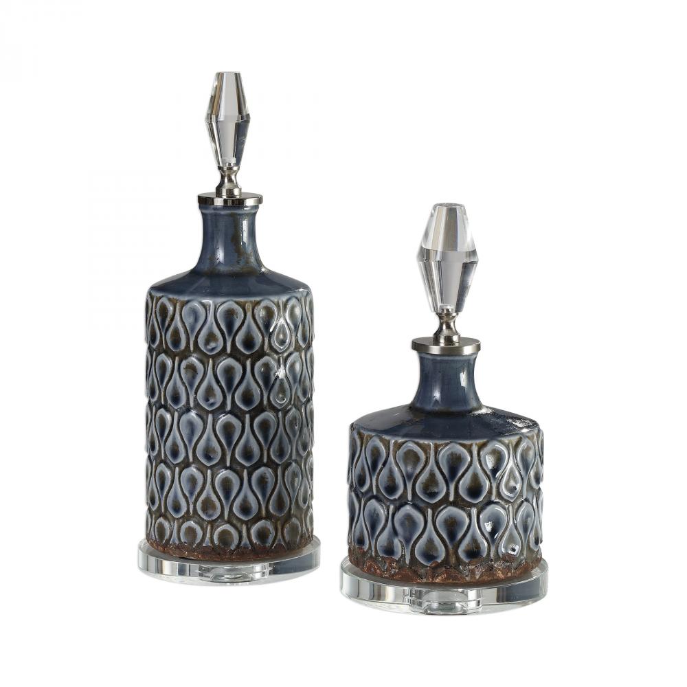 Varuna Cobalt Blue Bottles S/2