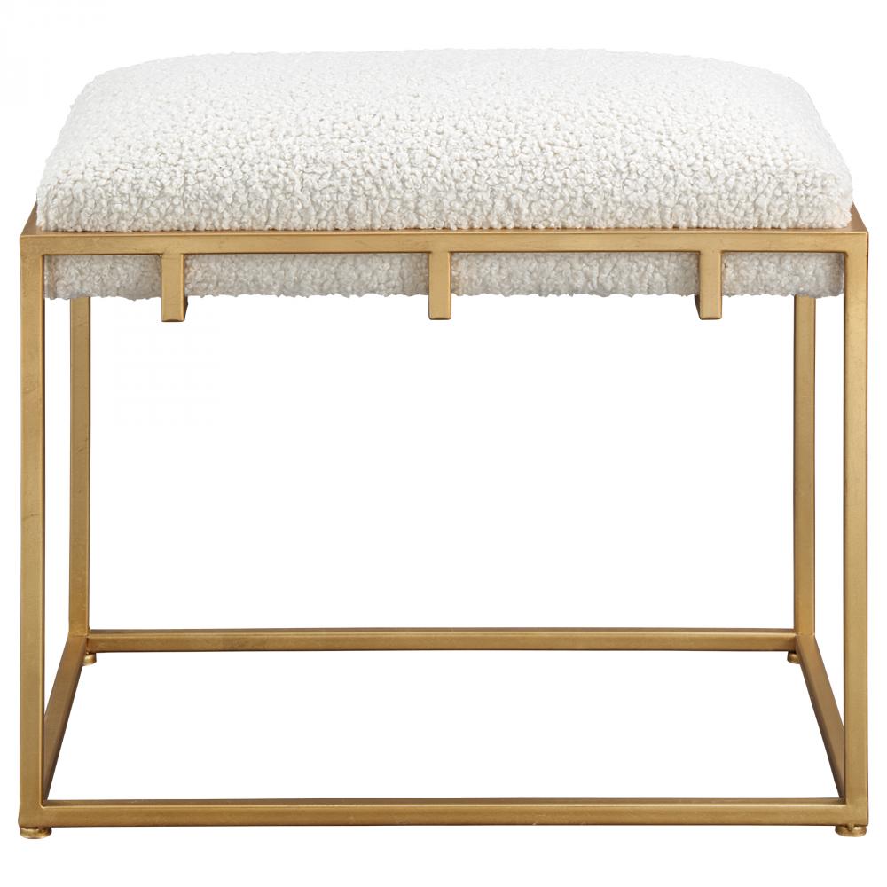 Paradox Small Gold & White Shearling Bench