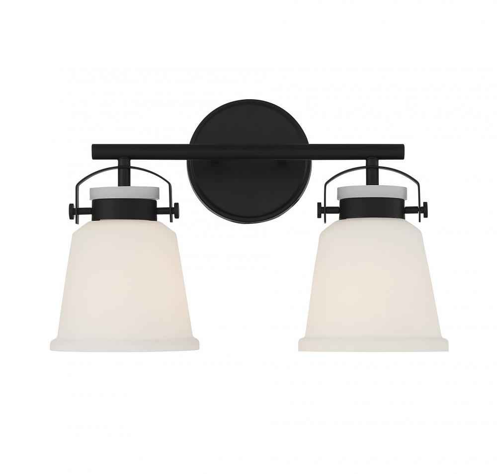 Kaden 2-Light Bathroom Vanity Light in Matte Black