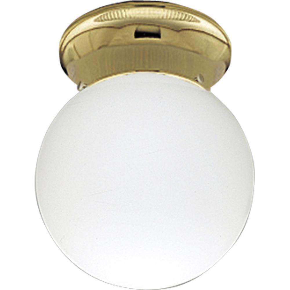 One Light Polished Brass Bowl Flush Mount