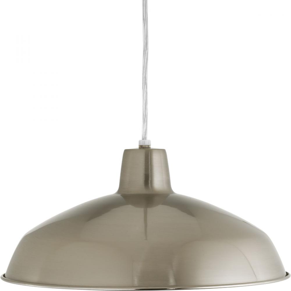 Metal Shade LED Collection Brushed Nickel Spun Metal Shade Farmhouse Pendant Light