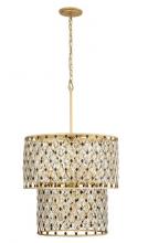  345C07FGMB - Windsor 7-Lt 2-Tier Crystal Chandelier - French Gold/Matte Black