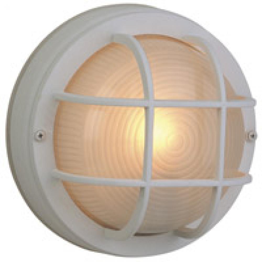 Round Bulkhead 1 Light Small Flush/Wall Mount in Textured White