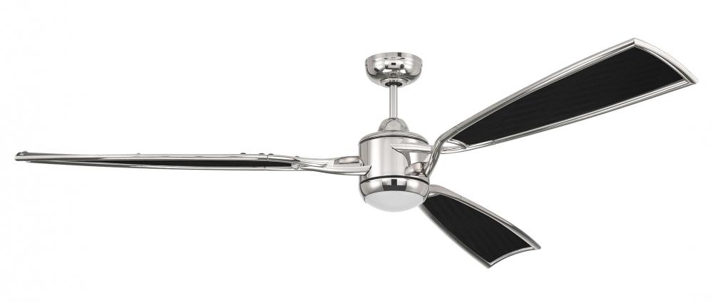 72" Viva in Polished Nickel w/ Flat Black Fabric Texture Blades