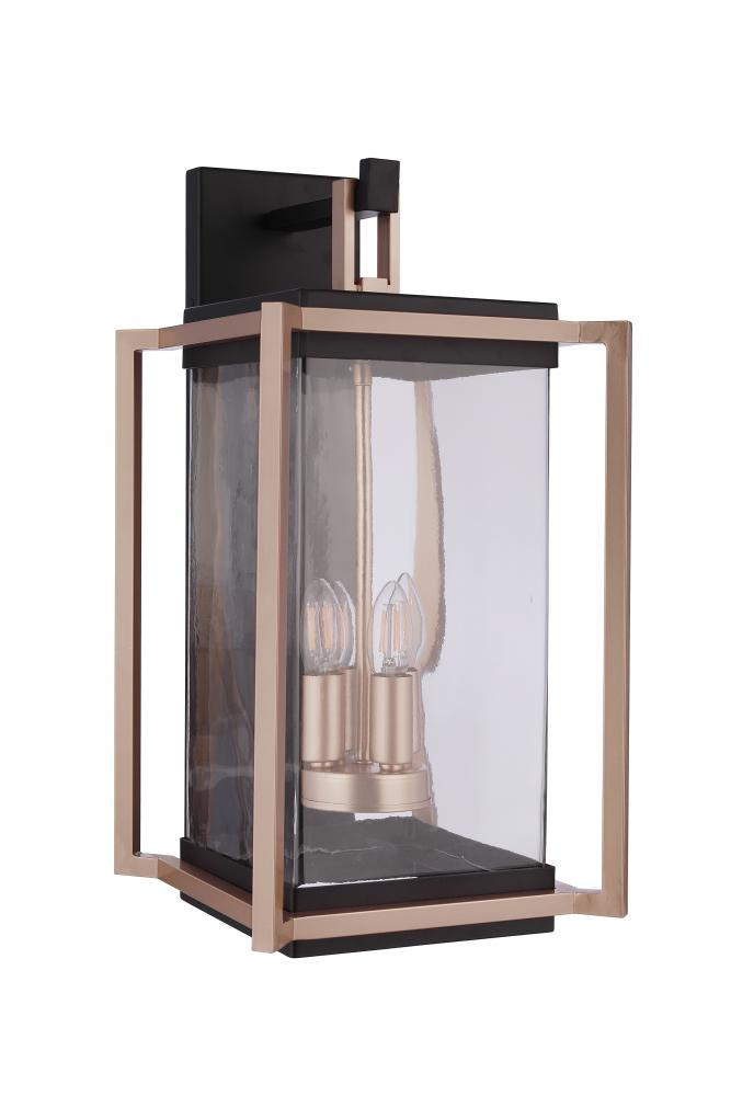 Metalwork 4 Light Large Outdoor Wall Lantern in Midnight/Satin Brass