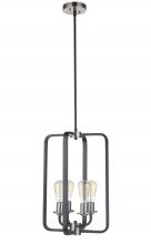 Craftmade 50334-FBBNK - Randolph 4 Light Foyer in Flat Black/Brushed Polished Nickel