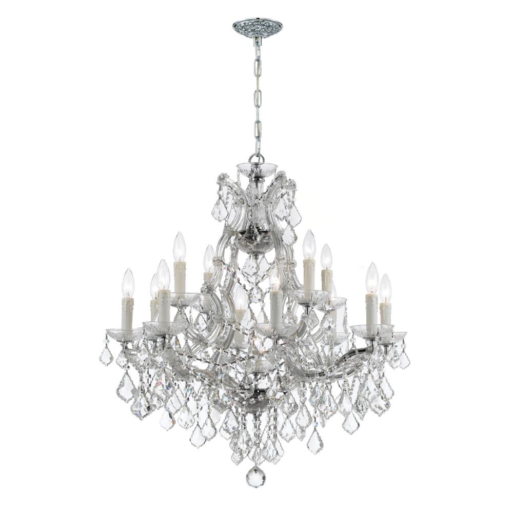 Maria Theresa 13 Light Hand Cut Crystal Polished Chrome Chandelier