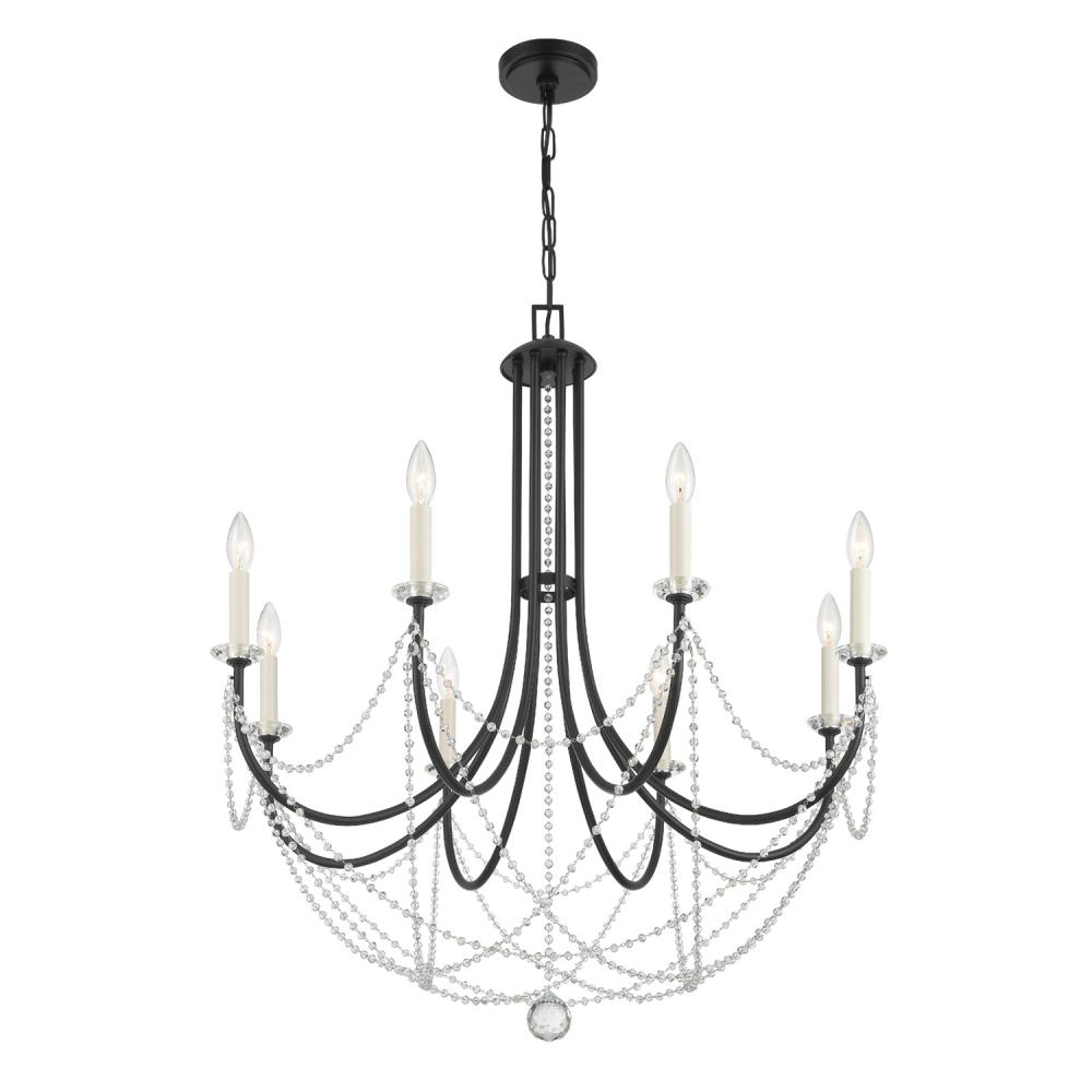 Delilah 8 Light Matte Black Chandelier