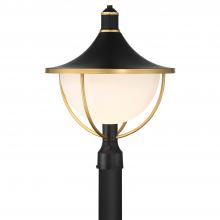 Crystorama ATL-719-MK-TG - Atlas 1 Light Matte Black + Textured Gold Outdoor Post