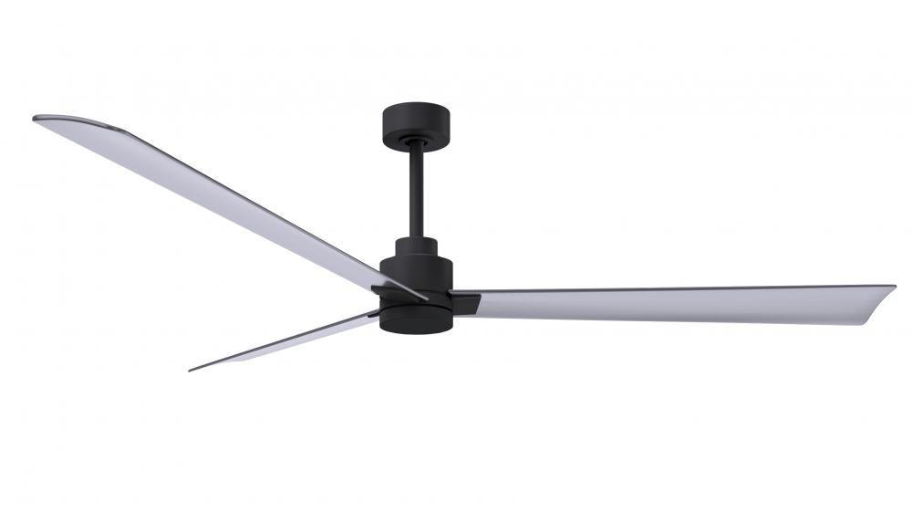 Alessandra 3-blade transitional ceiling fan in matte black finish with brushed nickel blades. Opti
