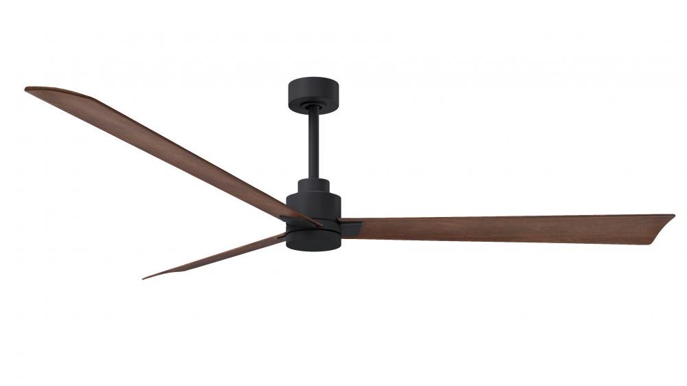 Alessandra 3-blade transitional ceiling fan in matte black finish with walnut blades. Optimized fo