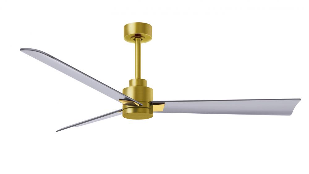 Alessandra 3-blade transitional ceiling fan in a brushed brass finish with brushed nickel blades.