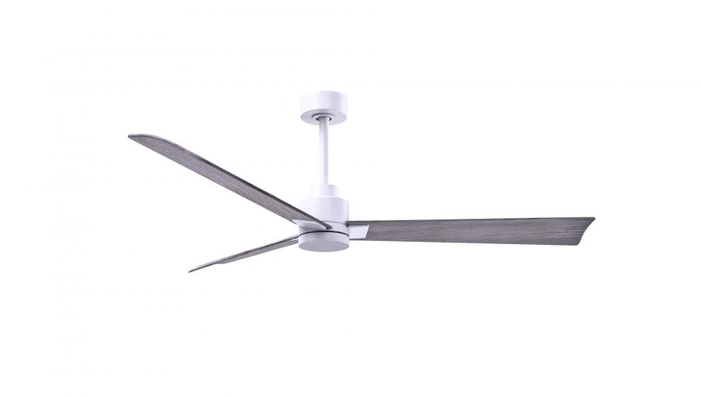 Alessandra 3-blade transitional ceiling fan in matte white finish with barnwood blades. Optimized