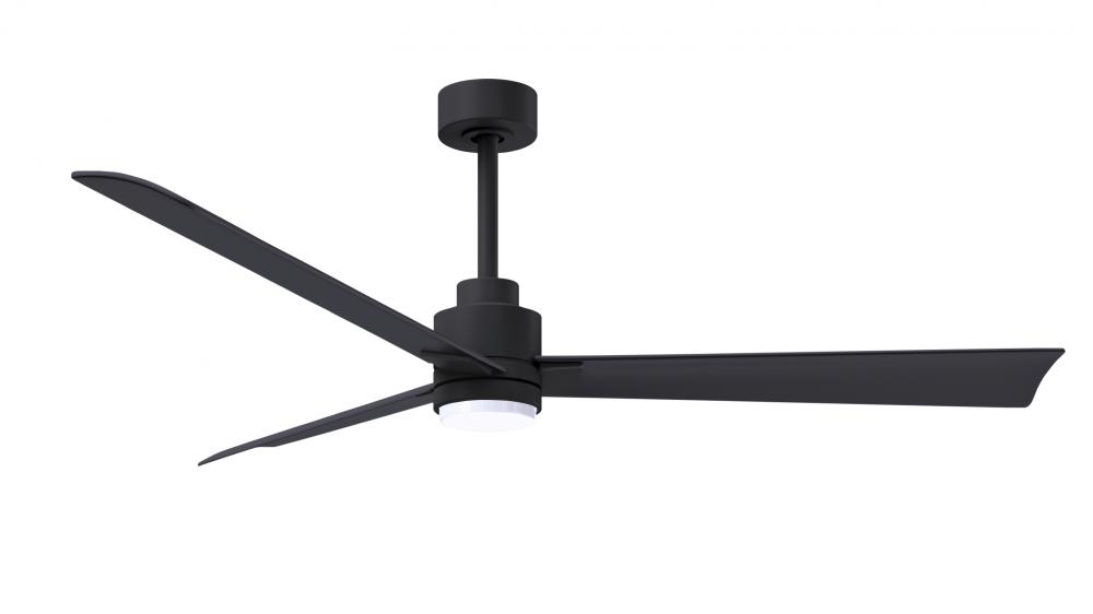 Alessandra 3-blade transitional ceiling fan in matte black finish with matte black blades. Optimiz