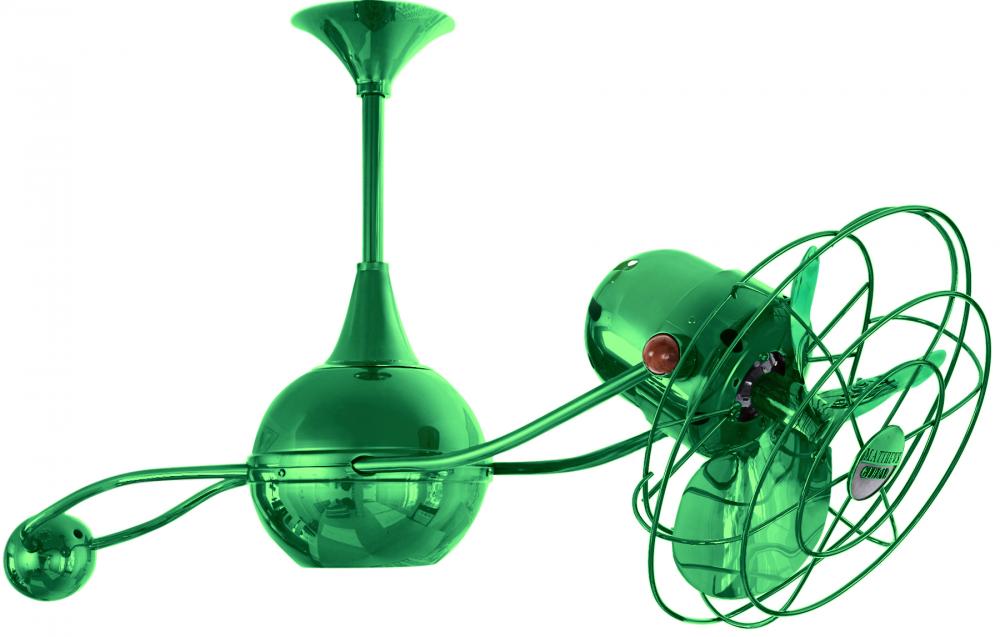 Brisa 360° counterweight rotational ceiling fan in Esmerelda (Green) finish with metal blades.