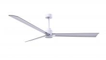 Matthews Fan Company AK-MWH-BN-72 - Alessandra 3-blade transitional ceiling fan in matte white finish with brushed nickel blades. Opti