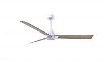 Matthews Fan Company AK-MWH-GA-56 - Alessandra 3-blade transitional ceiling fan in matte white finish with gray ash blades. Optimized