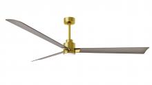 Matthews Fan Company AKLK-BRBR-GA-72 - Alessandra 3-blade transitional ceiling fan in brushed brass finish with gray ash blades. Optimize
