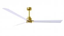 Matthews Fan Company AKLK-BRBR-MWH-72 - Alessandra 3-blade transitional ceiling fan in brushed brass finish with matte white blades. Optim