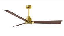 Matthews Fan Company AKLK-BRBR-WN-56 - Alessandra 3-blade transitional ceiling fan in brushed brass finish with walnut blades. Optimized