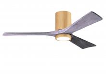 Matthews Fan Company IR3HLK-LM-BW-52 - Irene-3HLK three-blade flush mount paddle fan in Brushed Pewter finish with 52” solid walnut ton