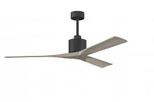 Matthews Fan Company NK-BK-GA-60 - Nan 6-speed ceiling fan in Matte Black finish with 60” solid gray ash tone wood blades