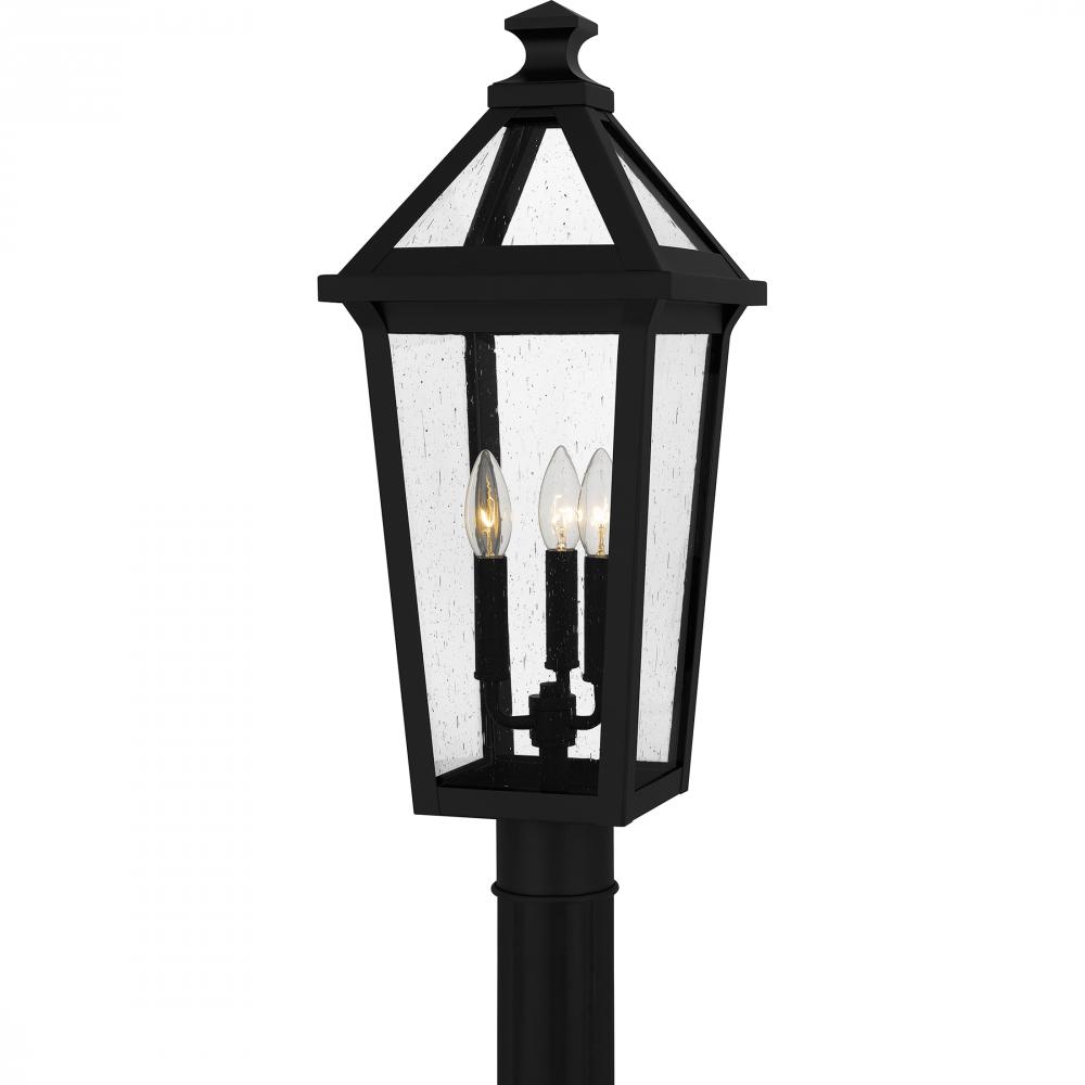 Boulevard 3-Light Matte Black Outdoor Post Lantern