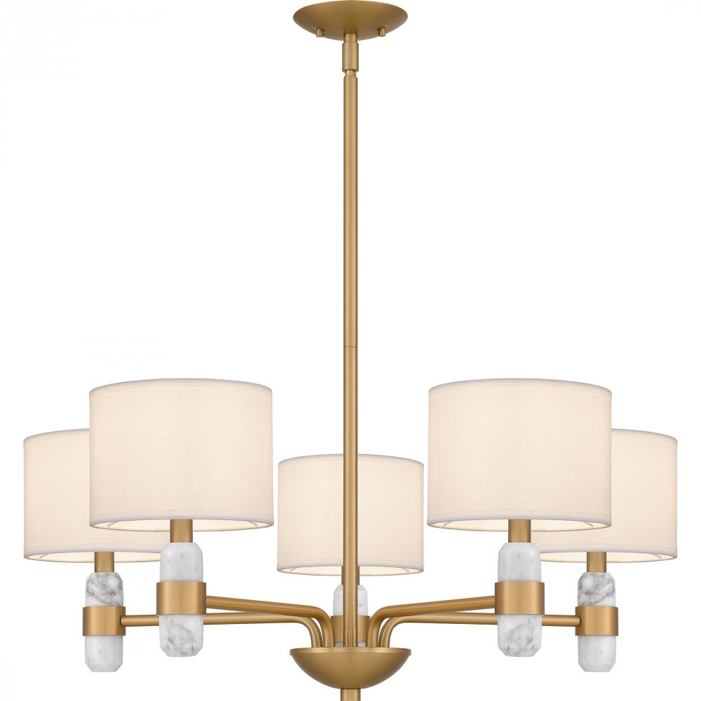Kimberly 5-Light Brushed Weathered Brass Chandelier