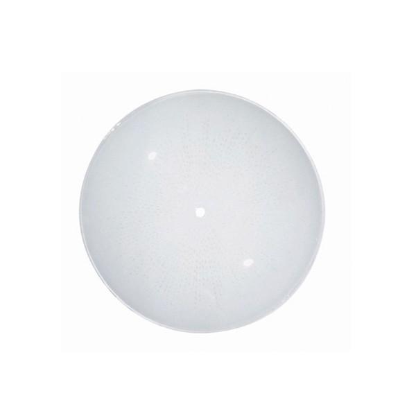 White Deep Diffuser Shade; 15 inch Diameter; 2-1/2 inch Height; Regular Bend Glass; Sunburst Pattern