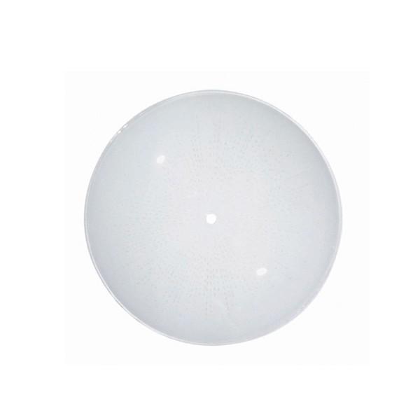 White Shallow Diffuser Shade; 11 inch Diameter; 3/4 inch Depth; Semi-Bend Glass; Sunburst Pattern