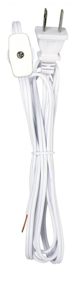 6 Foot Cord; White; With Plug
