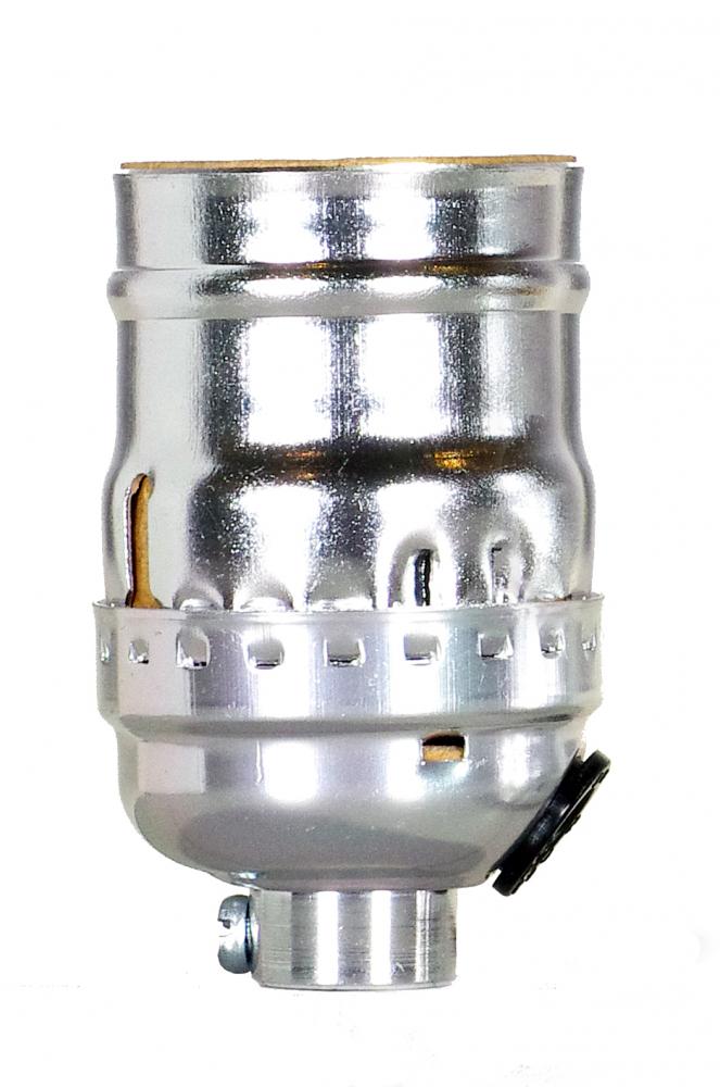 Short Keyless Socket With Side Outlet; 1/8 IPS; Aluminum; Nickel Finish; 660W; 250V; With Set Screw