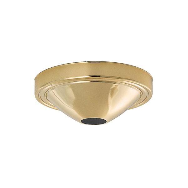 Plain Deep Fixture; Canopy Only; Brass Finish; 5" Diameter; 11/16" Center Hole; 1-3/4"