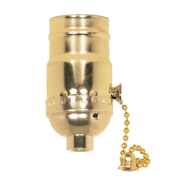 On-Off Pull Chain Socket; 1/8 IPS; Aluminum; Brite Gilt Finish; 660W; 250V; 250 Master