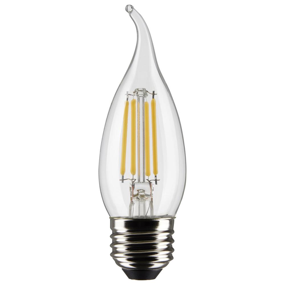 4 Watt CA10 LED; Clear; Medium base; 90 CRI; 2700K; 120 Volt