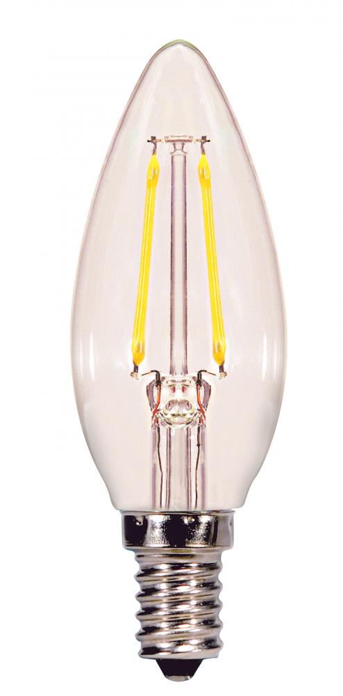4 Watt C11 LED; Clear; Candelabra base; 4000K; 350 Lumens; 120 Volt