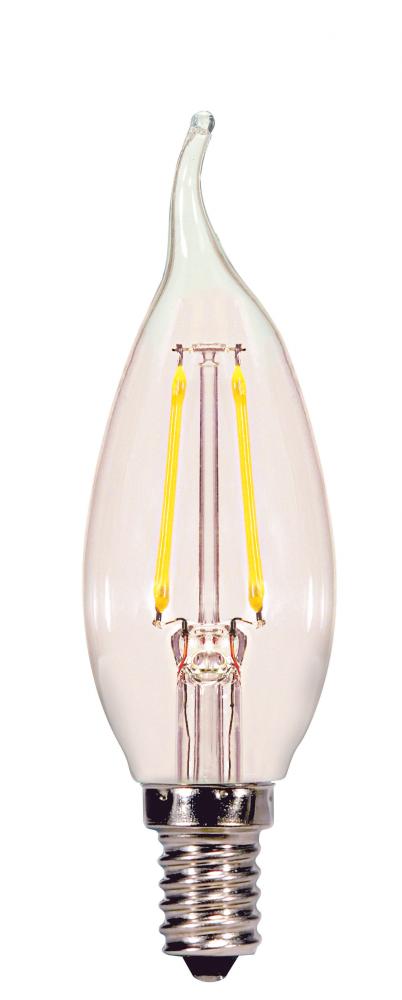 4 Watt CA11 LED; Clear; Candelabra base; 4000K; 350 Lumens; 120 Volt