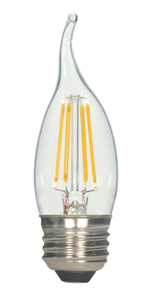 2.5 Watt CA11 LED; Clear; Medium base; 2700K; 250 Lumens; 120 Volt