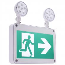 Satco Products Inc. 67/573 - Running Man Green Combo Exit Sign/Emergency Light; 120/347V; 2HR backup; Single/Dual Face; Universal