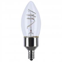 Satco Products Inc. S11525 - 4 Watt LED; Reminiscent; Flex Gray Coil Filament; B11; Candelabra Base; 2700K CCT; Clear; 120 Volt
