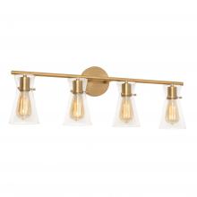 AFX Lighting, Inc. AMDV3310MBSB - Amanda 4 Light Vanity, Satin Brass, Clear