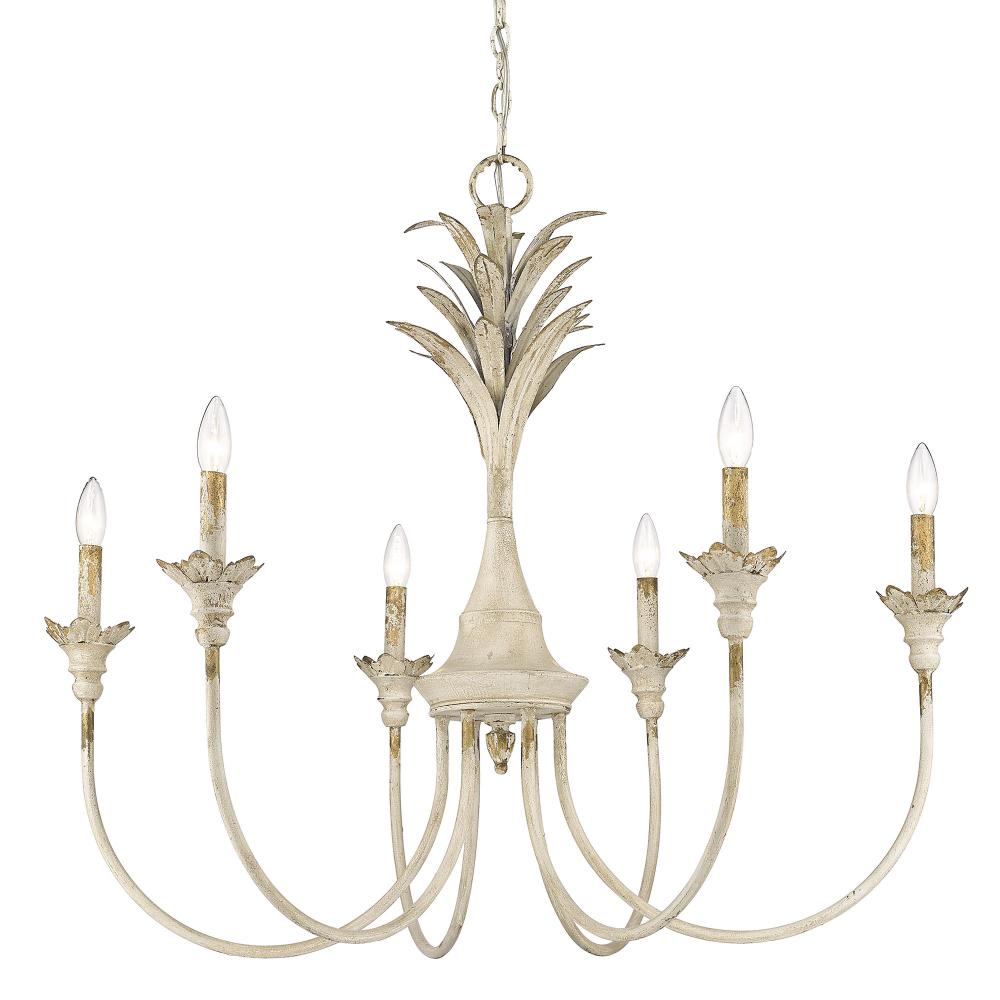 Lillianne 6 Light Chandelier in Antique Ivory