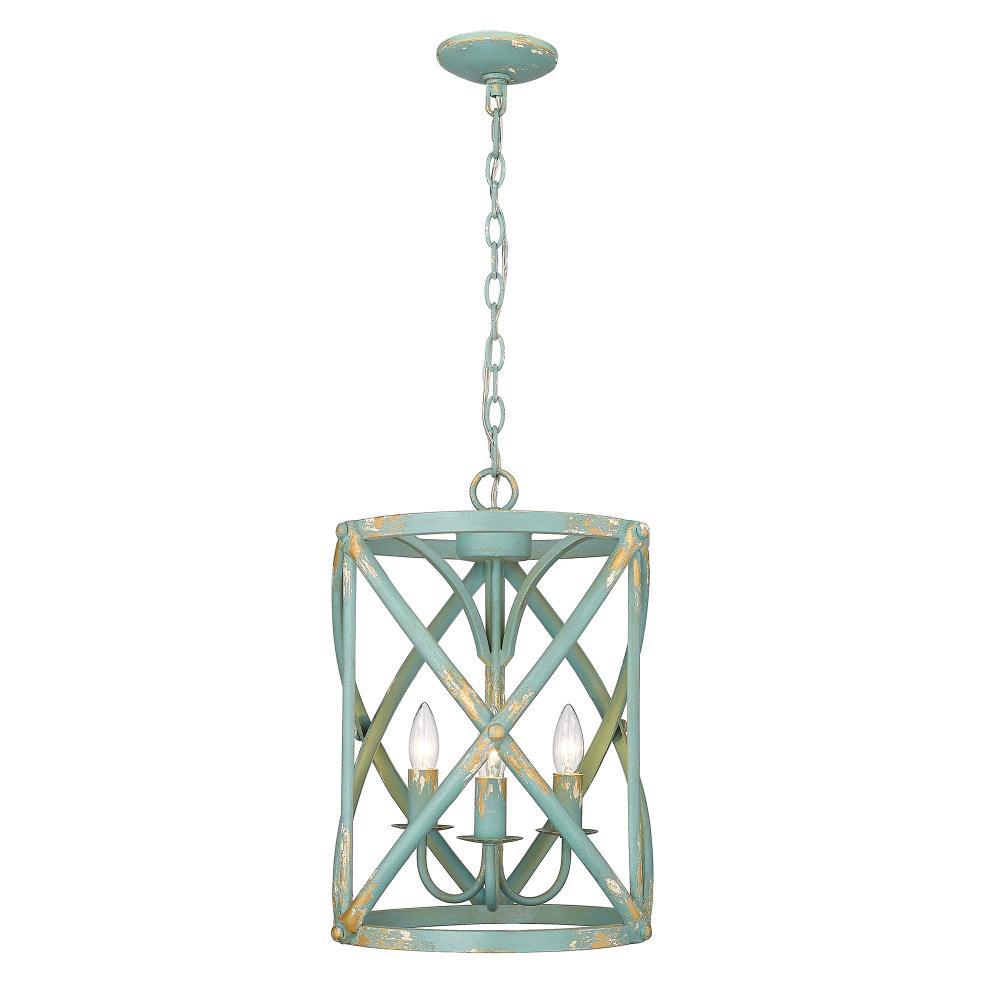 Alcott TEAL 3 Light Pendant in Teal with Antique Teal Shade