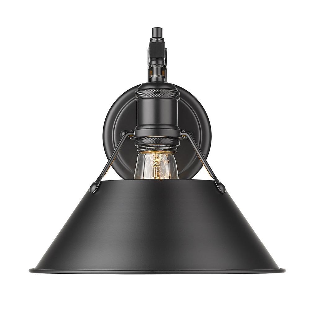 Orwell BLK 1 Light Articulating Wall Sconce in Matte Black with Matte Black shade