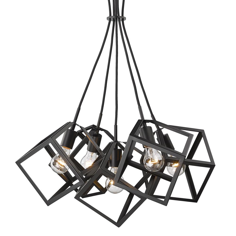 Cassio 5 Light Pendant in Matte Black